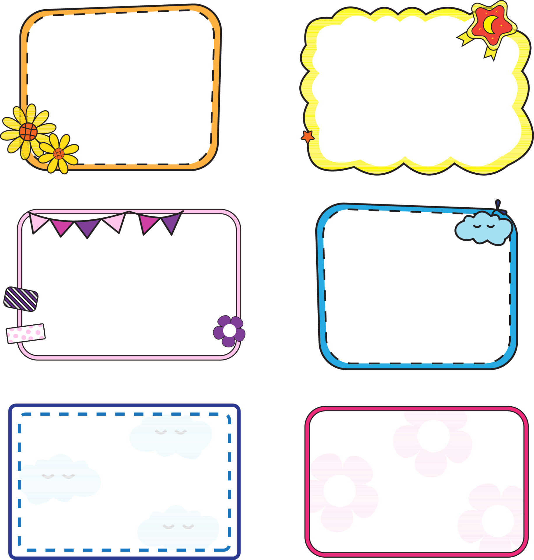 collection of printable frame note with sticky notes 24689572 Vector