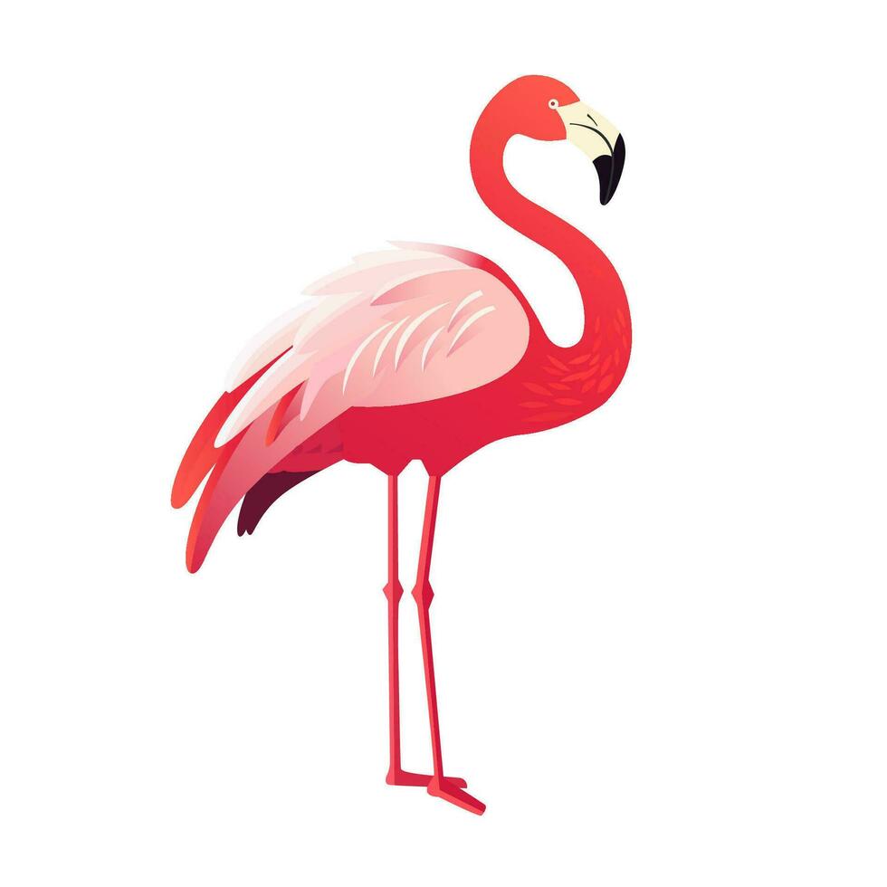 Cute pink flamingo isolated. Vector Illustration EPS10