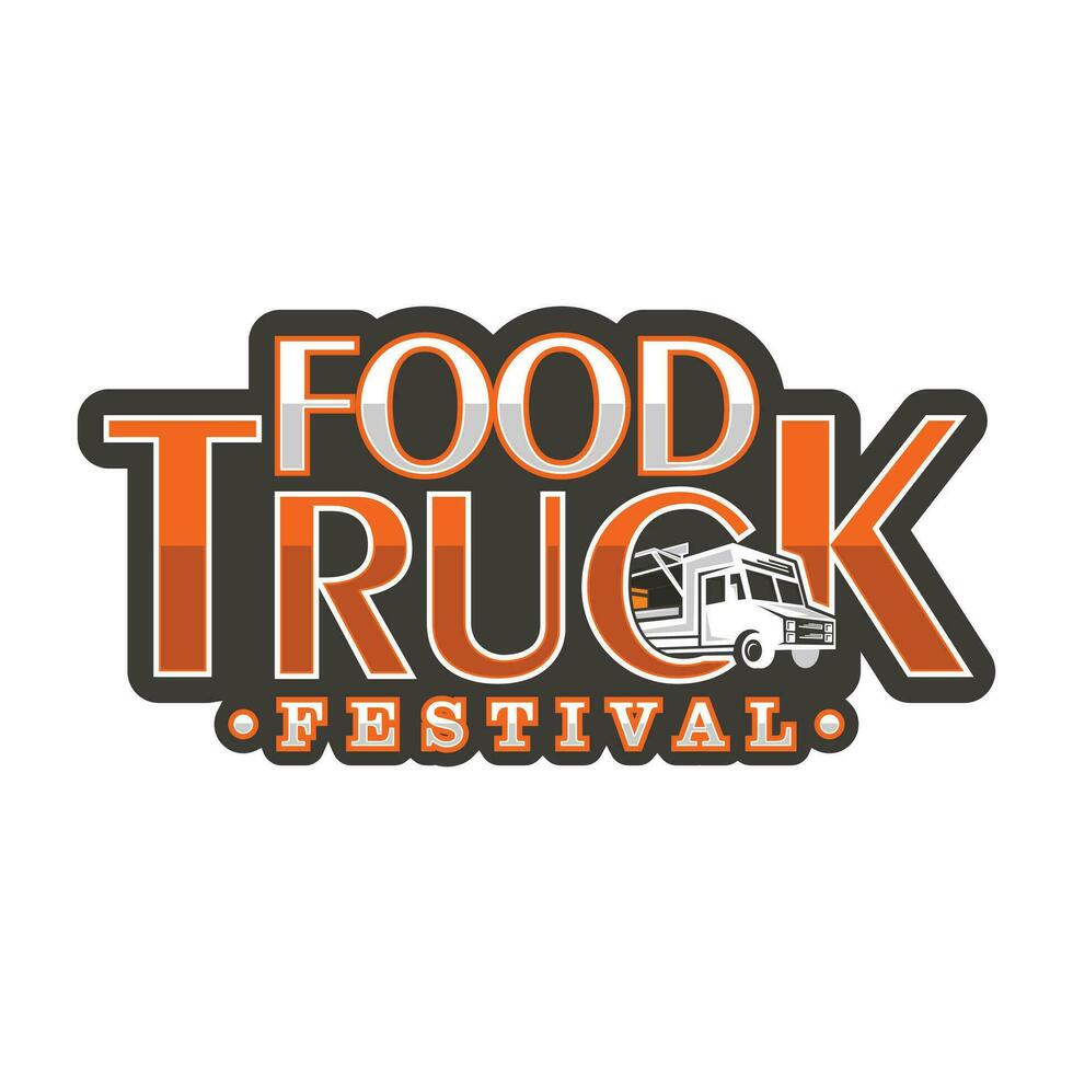 Food Truck Festival retro look vector template. Vector illustration