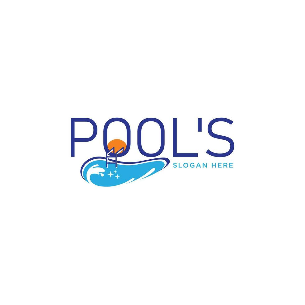 Pool Service and maintenance logo design template vector
