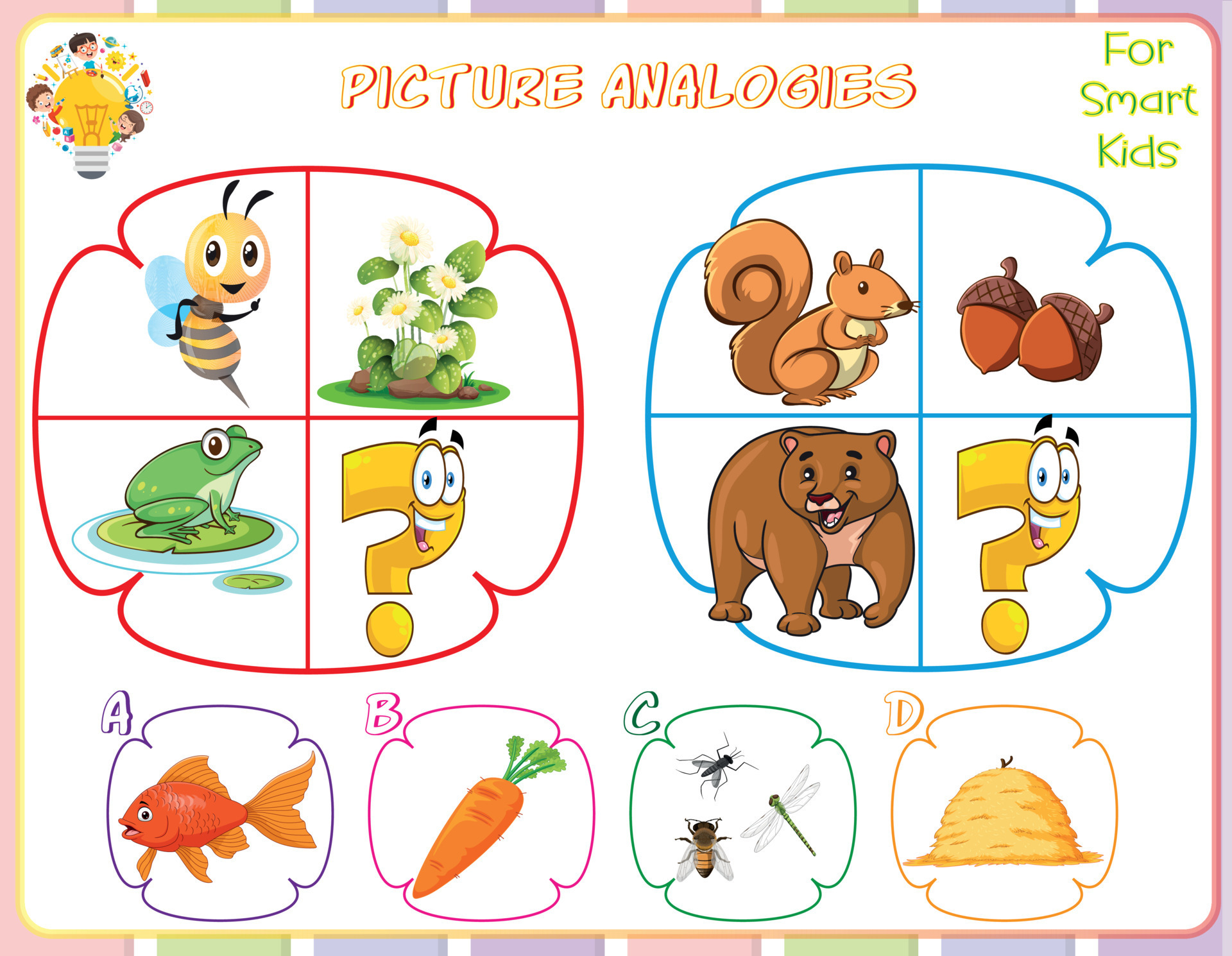 Logic worksheet picture analogies for kids are educational exercises