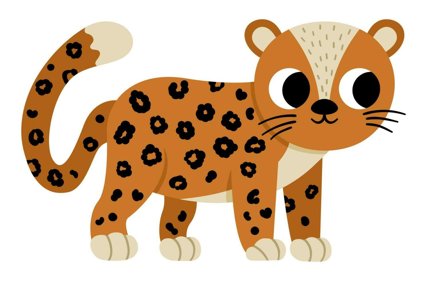 Vector amur leopard icon. Endangered species illustration. Cute extinct animal isolated on white background. Funny wild animal illustration for kids. Nature protection concept