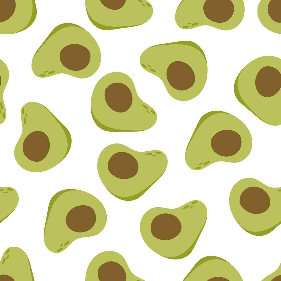 Seamless pattern with cartoon avocado. colorful vector. hand drawing, flat style.design for fabric, print, textile, wrapper vector