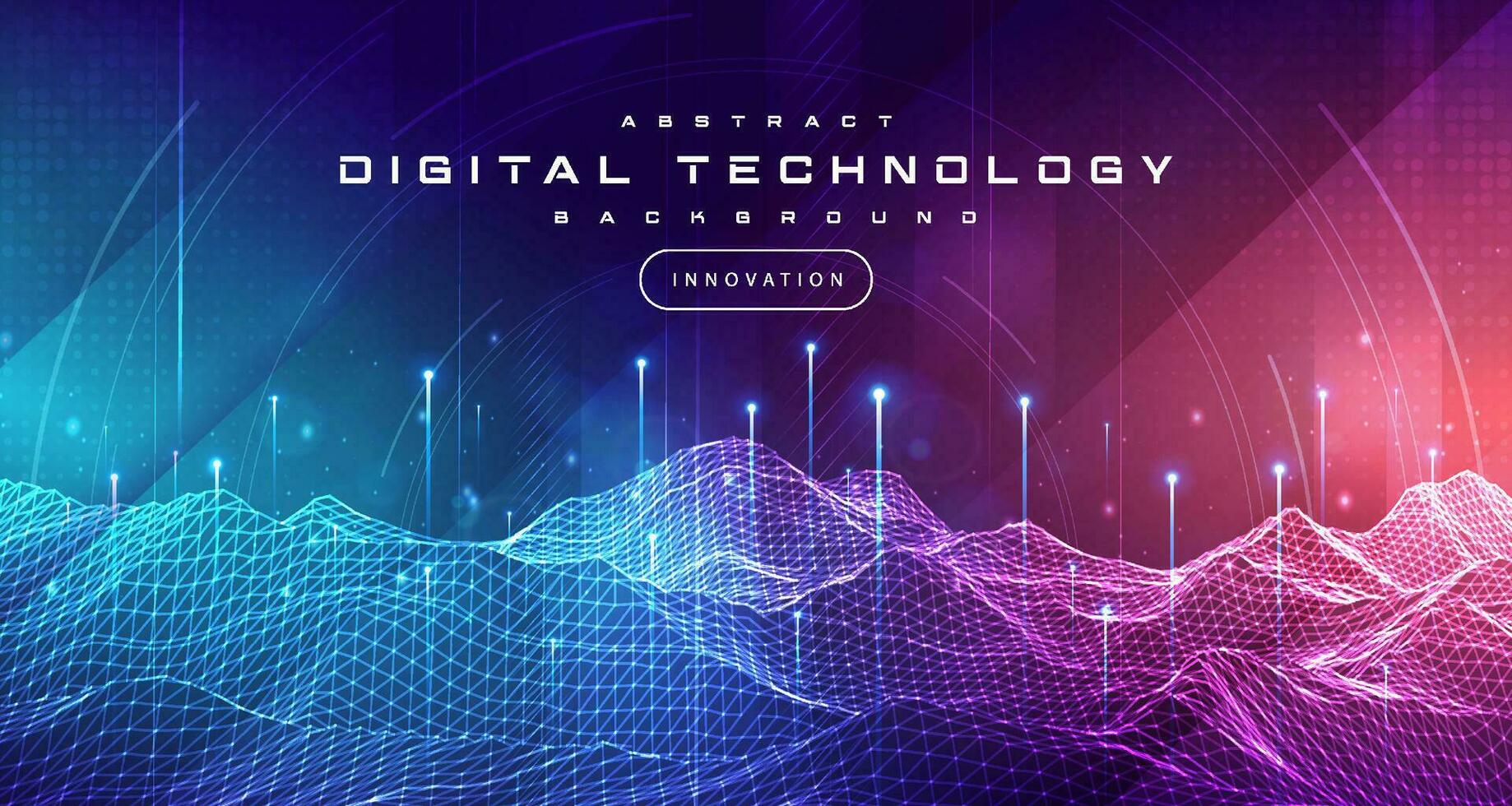 Digital technology metaverse neon blue purple background, cyber information, abstract speed connect communication innovation future meta tech, internet network connection, Ai big data, illustration 3d vector