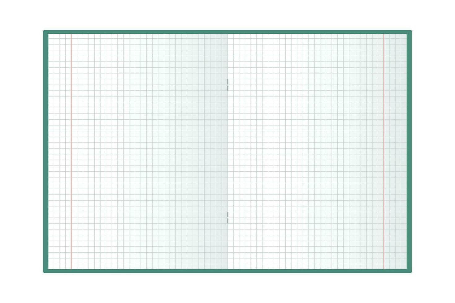 School notebook. Mockup, blank checkered notebook on a white background. Illustration, vector