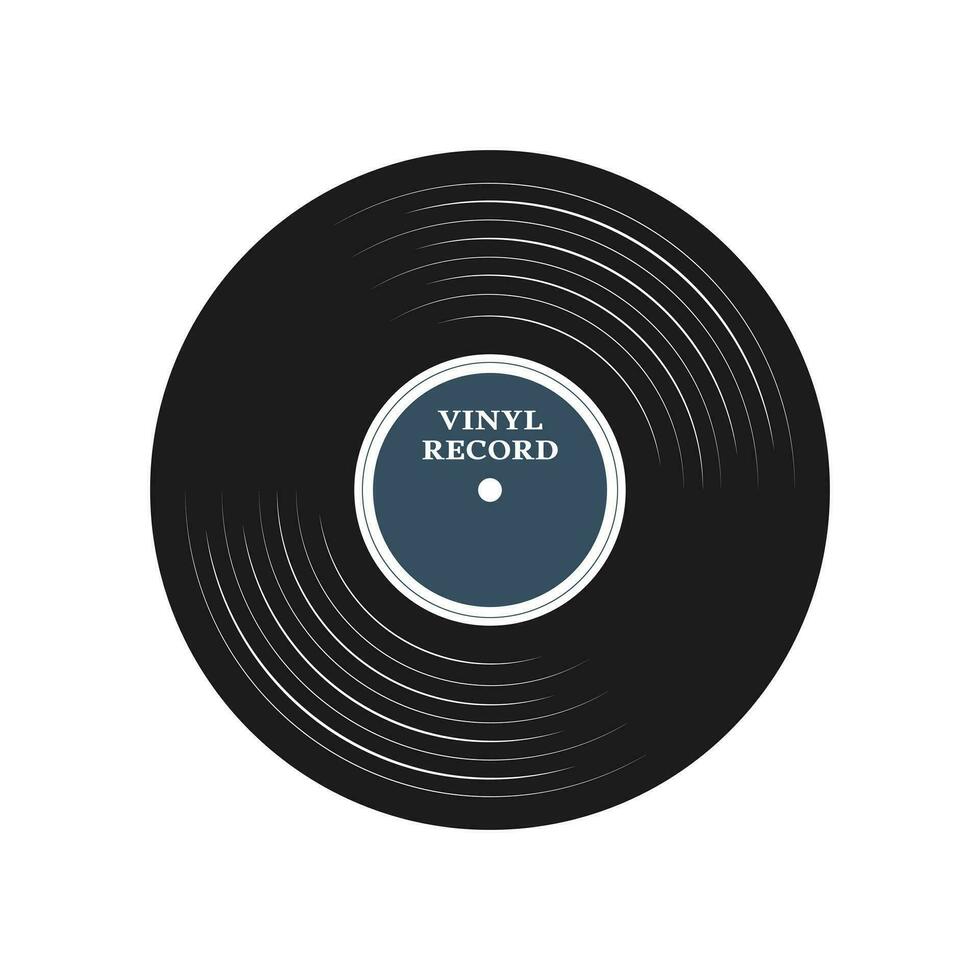 vinilo grabar en un blanco antecedentes. música retro icono, Clásico logo, vector