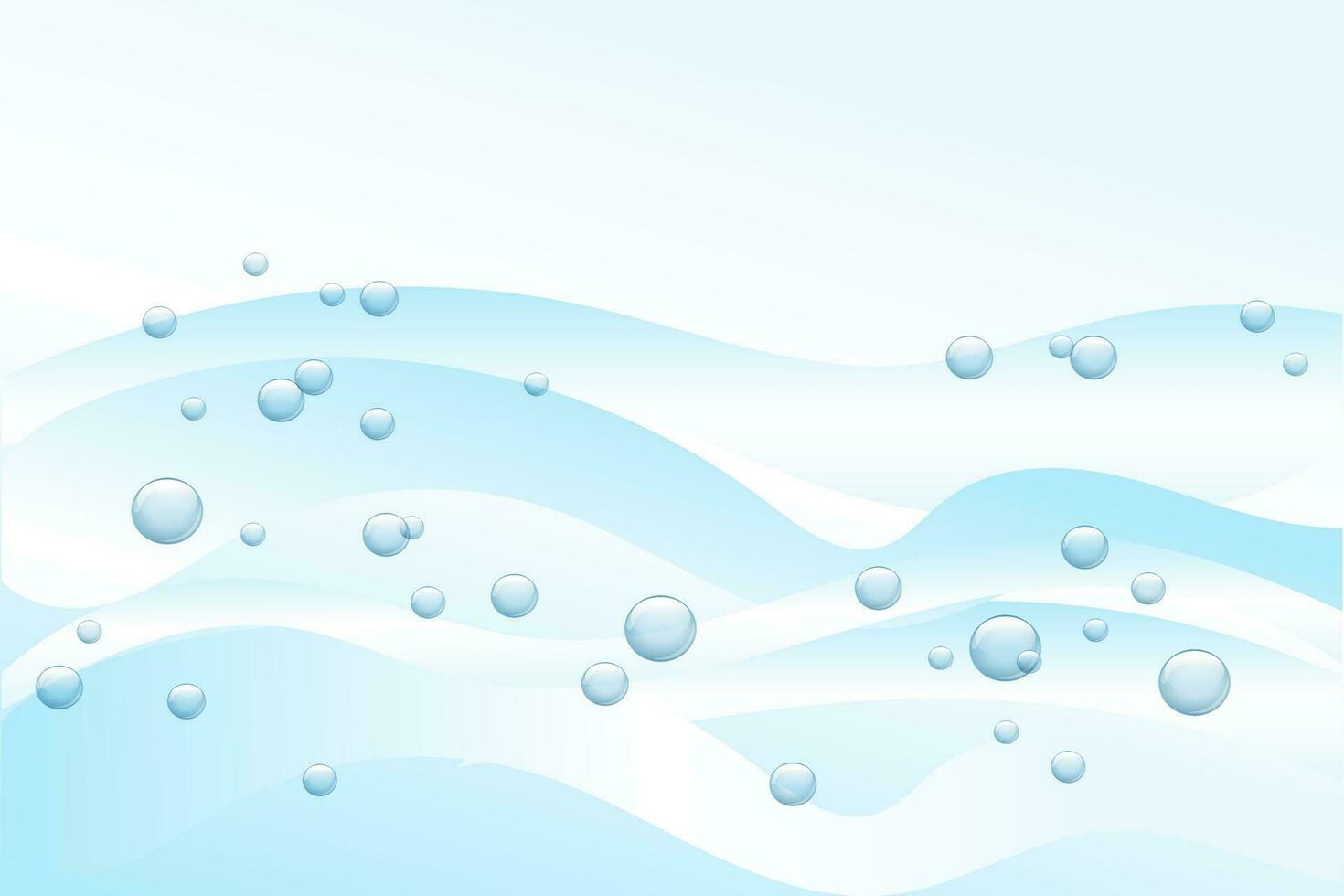 mundo agua día, mar olas con agua burbujas, agua textura. ecológico concepto. bandera, póster, fondo, vector