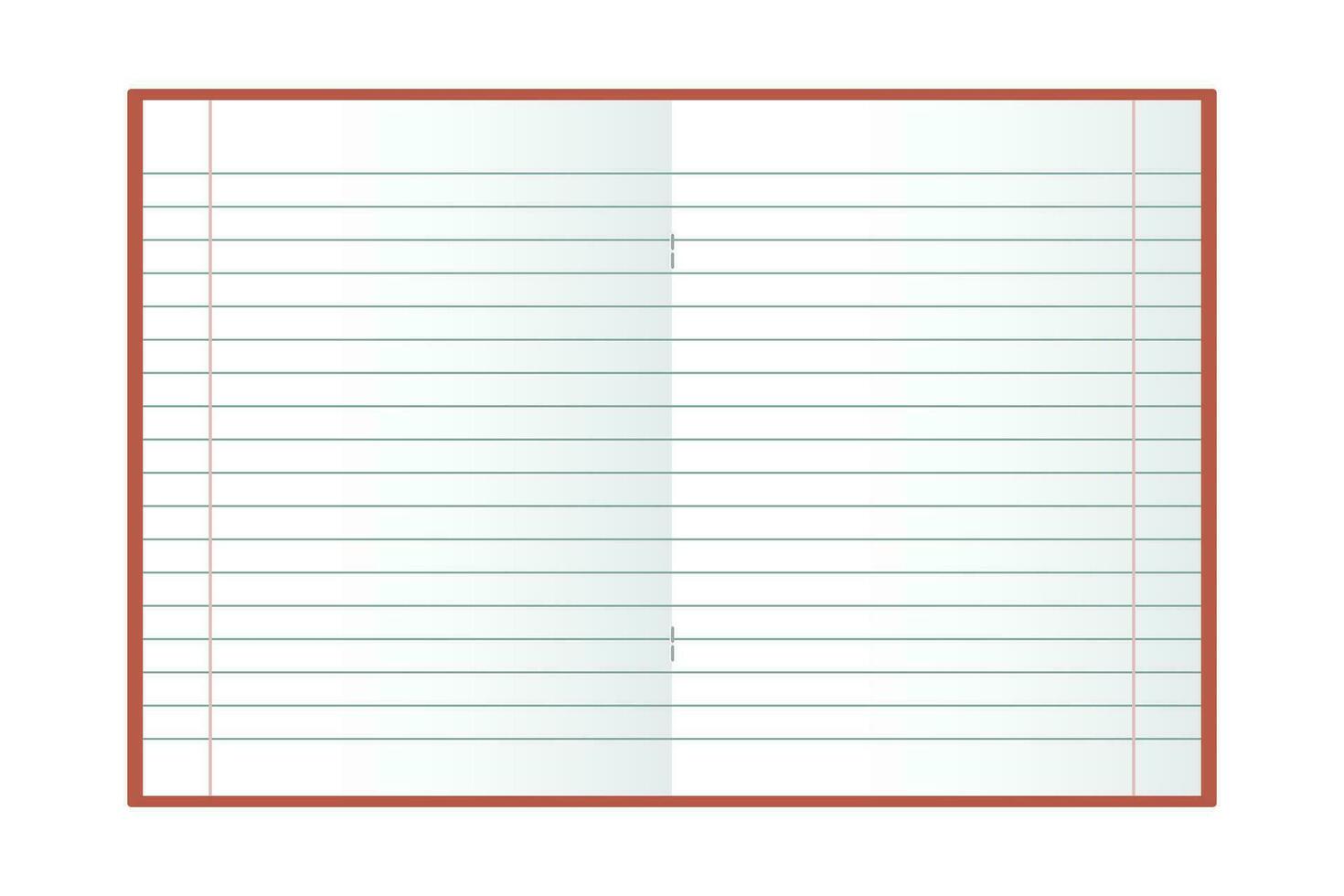 School notebook. Mockup, blank notebook in a line on a white background. Illustration, vector