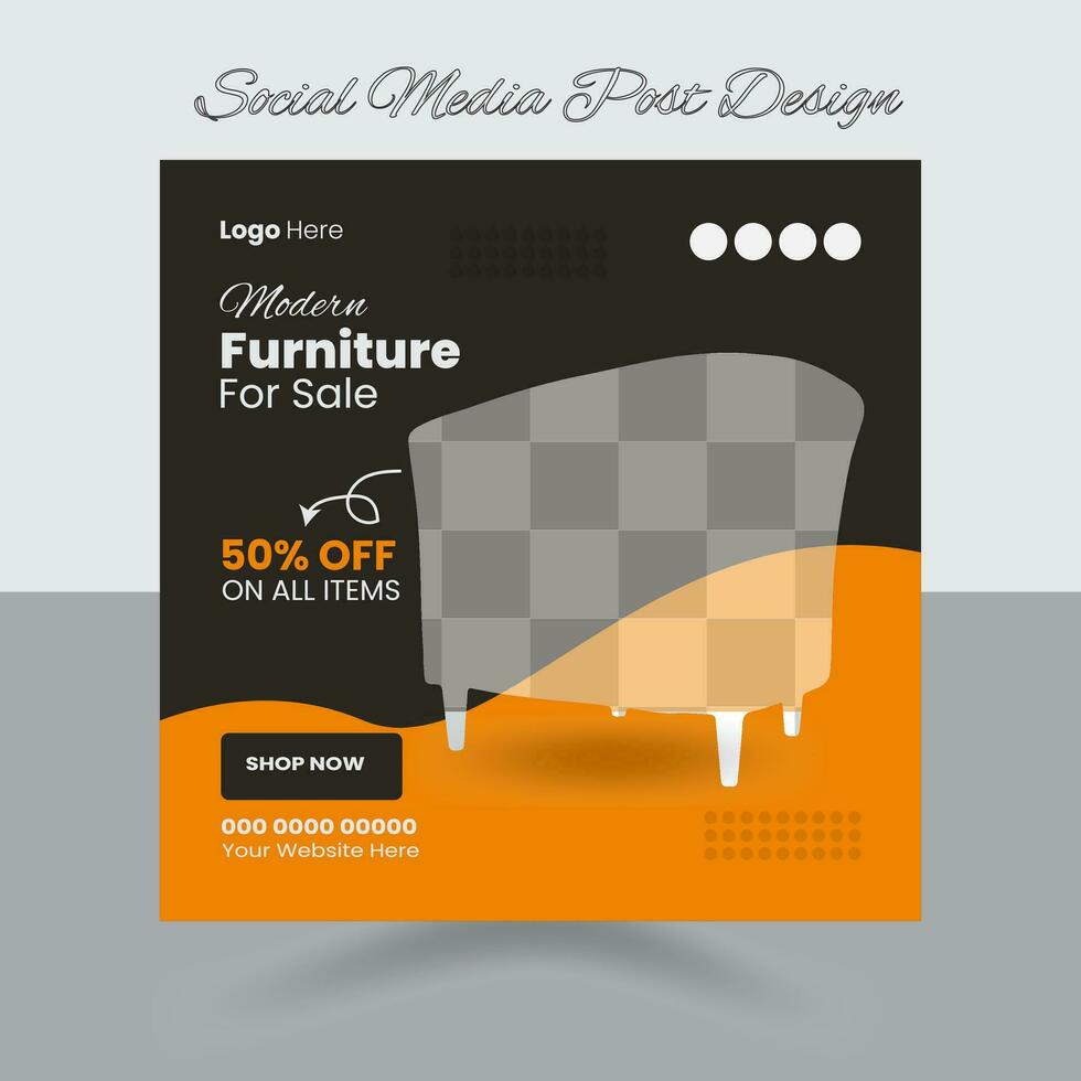 Social Media post Design for your furniture business, Furniture social media post design, Social media banner vector