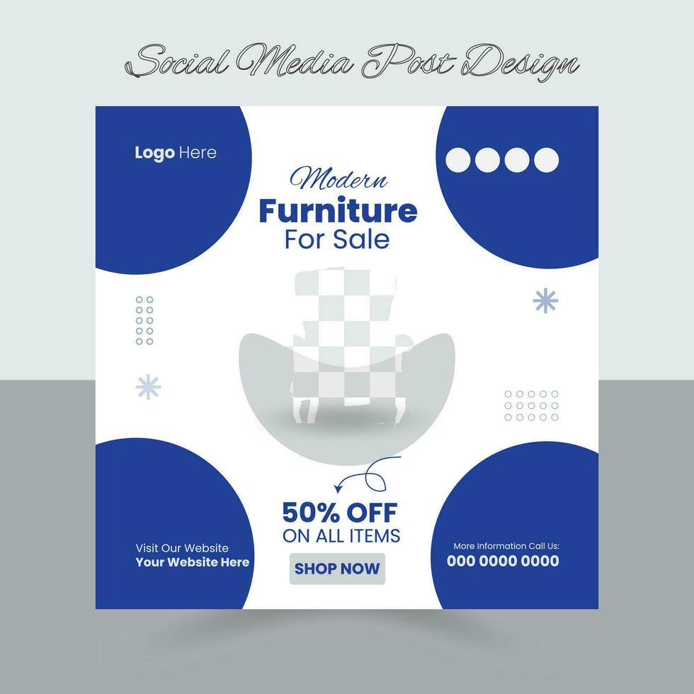 Social Media post Design for your furniture business, Furniture social media post design, Social media banner vector