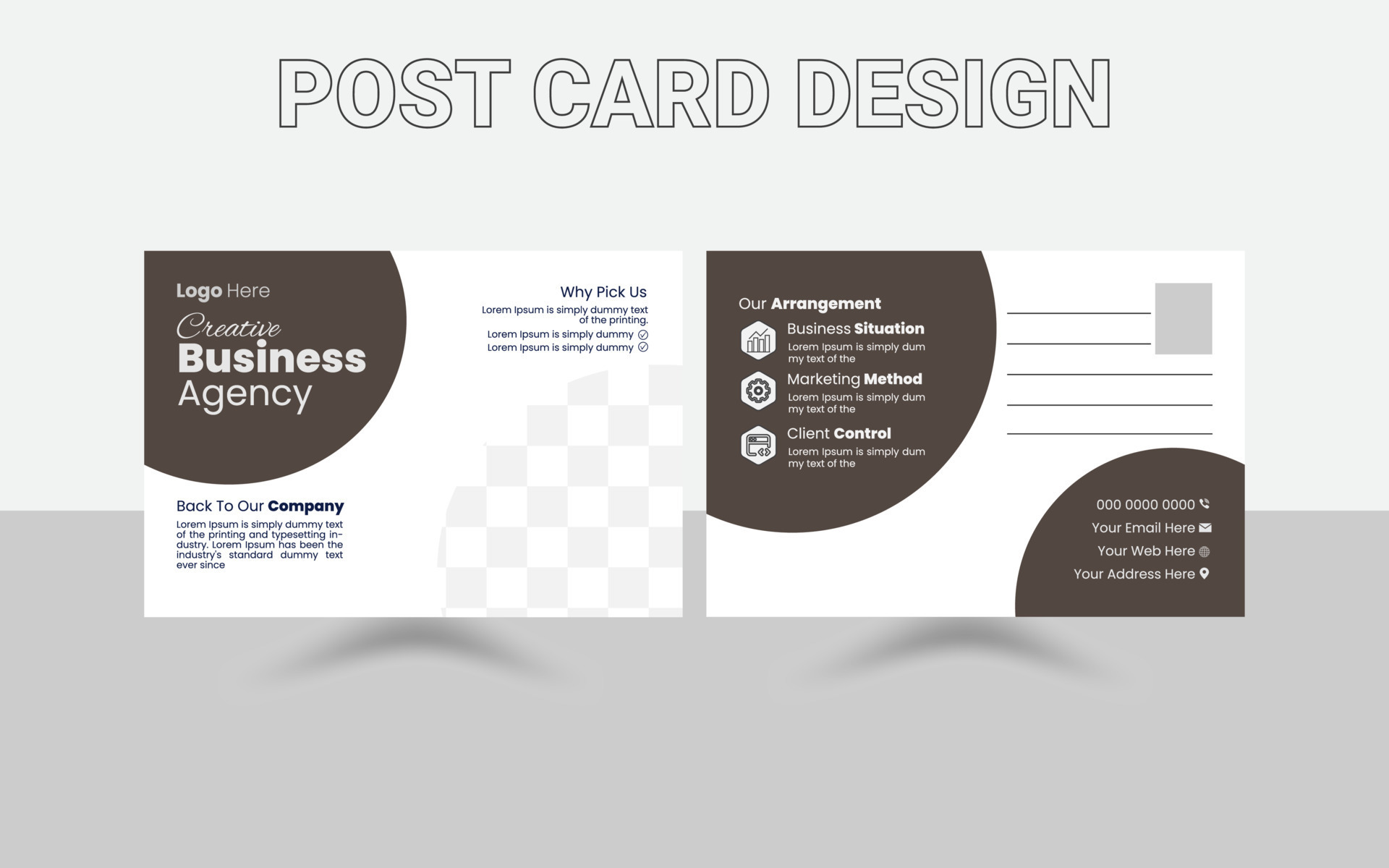 post card design, Modern Professional Postcard Template, Simple