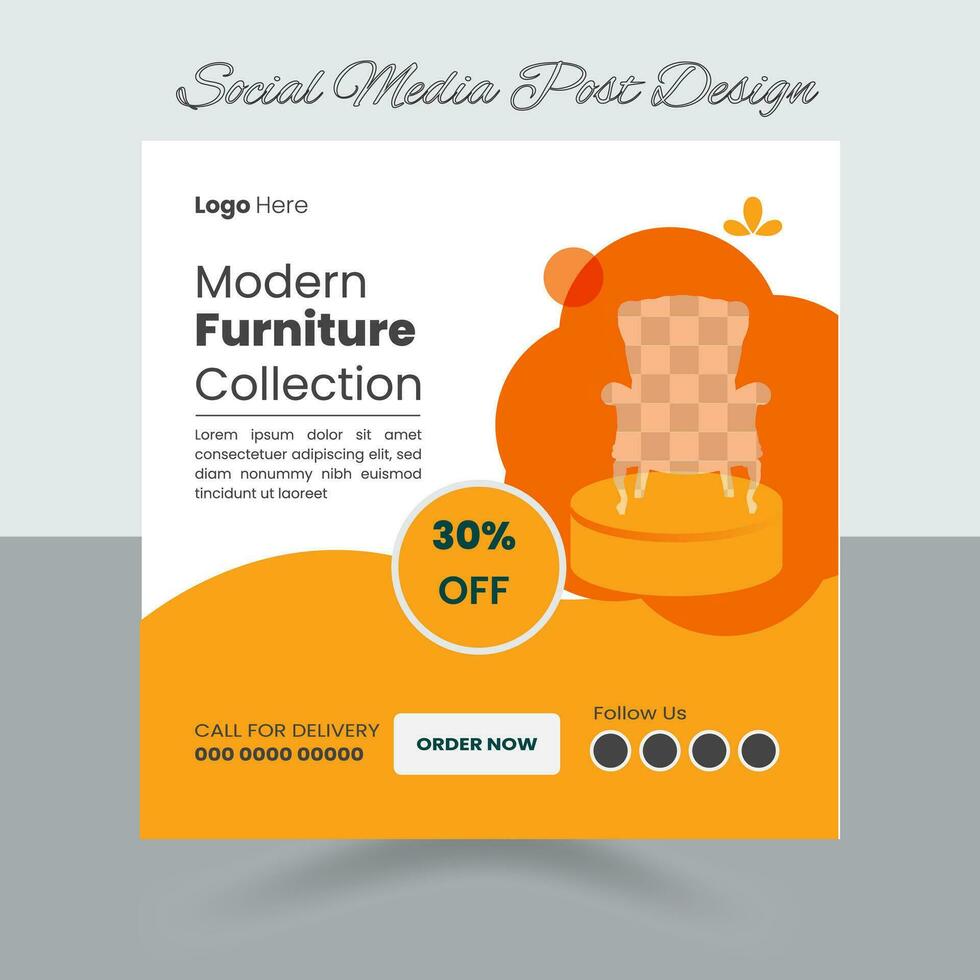 Social Media post Design for your furniture business, Furniture social media post design, Social media banner vector