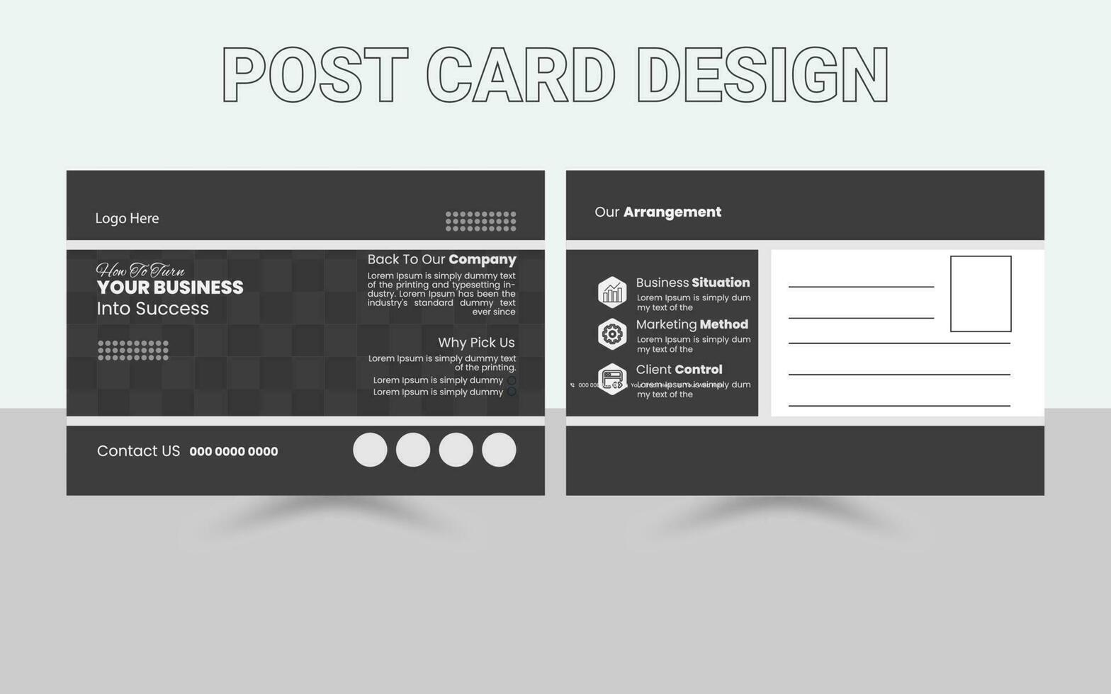 post card design, Modern Professional Postcard Template, Simple Postcard Design, vector