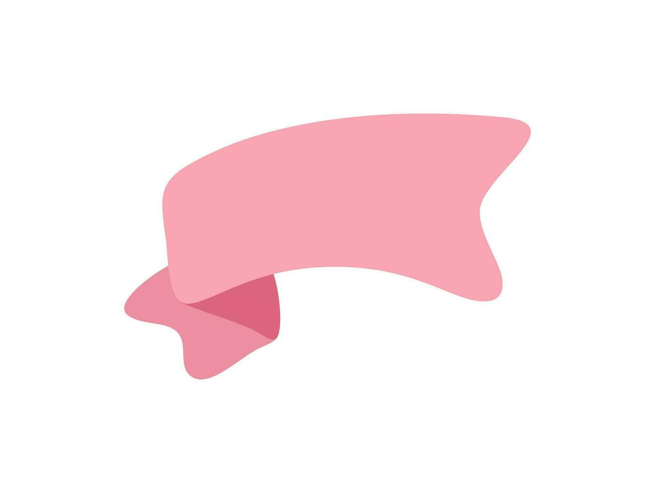 Pink ribbon banner icon, Web design element. Hand drawn vector illustration. Place for your text for business, greeting card and holidays copy space