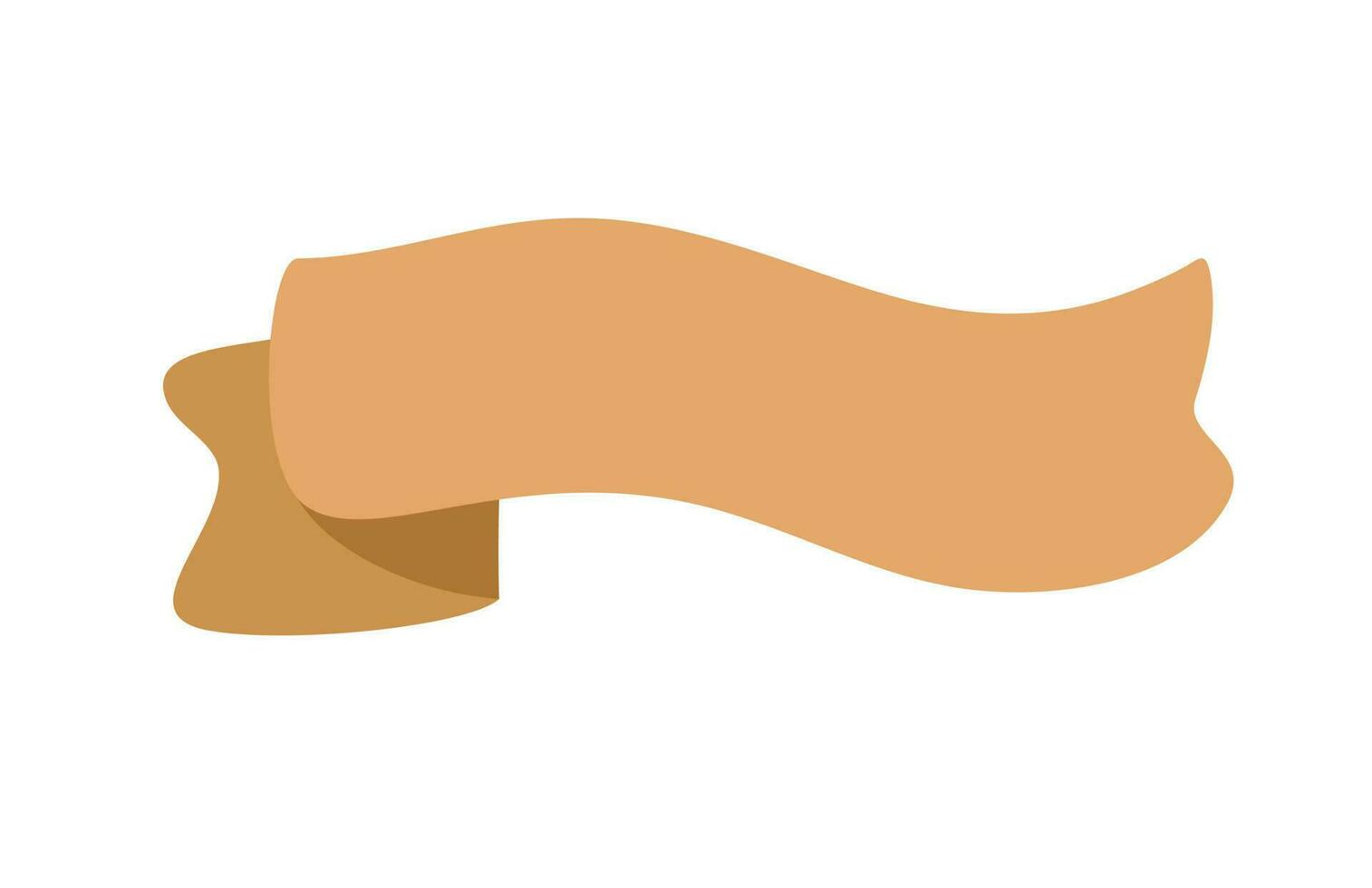 Brown ribbon banner icon, Web design element. Hand drawn vector