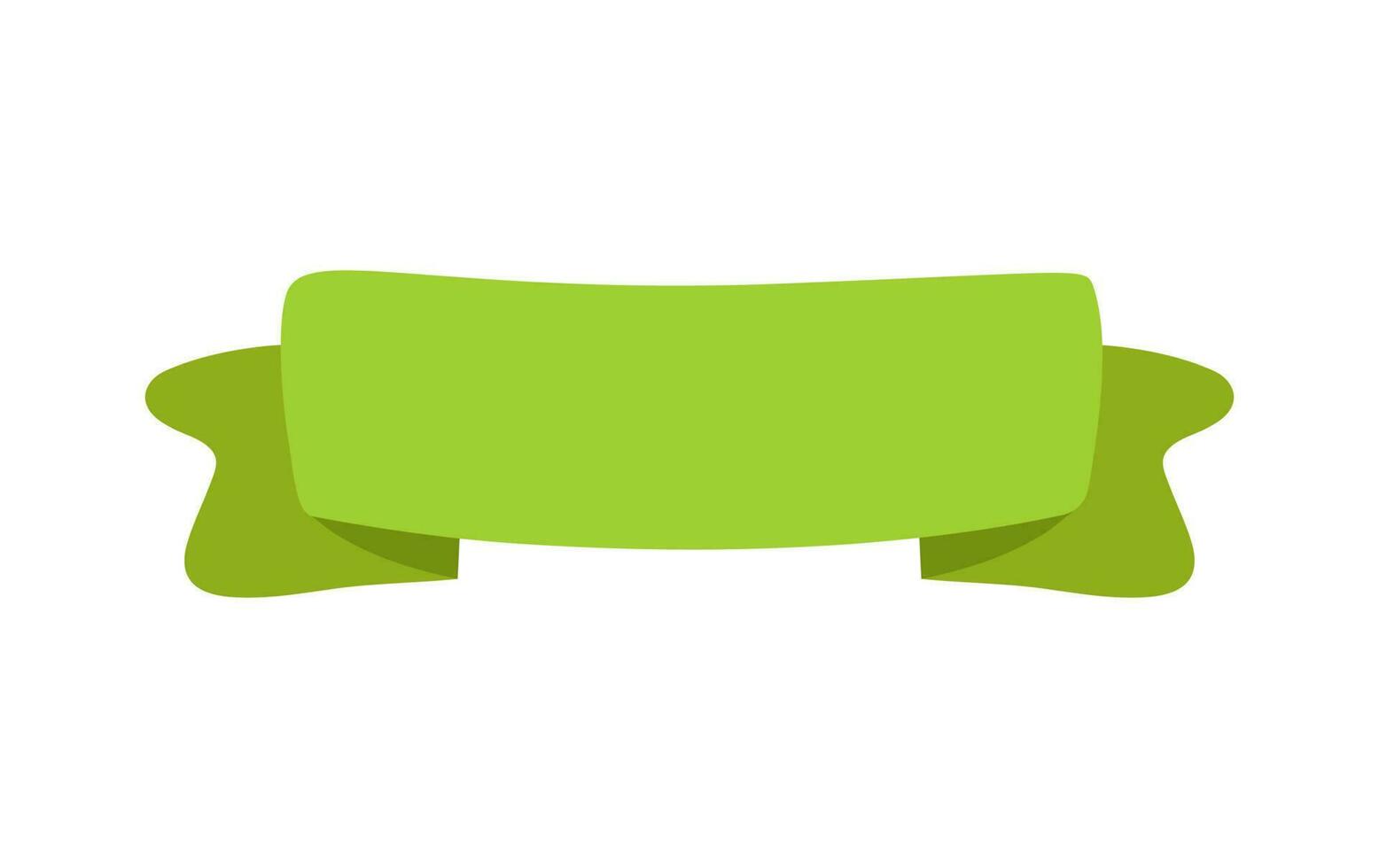Green ribbon banner icon, Web design element. Hand drawn vector illustration. Place for your text for business, greeting card and holidays