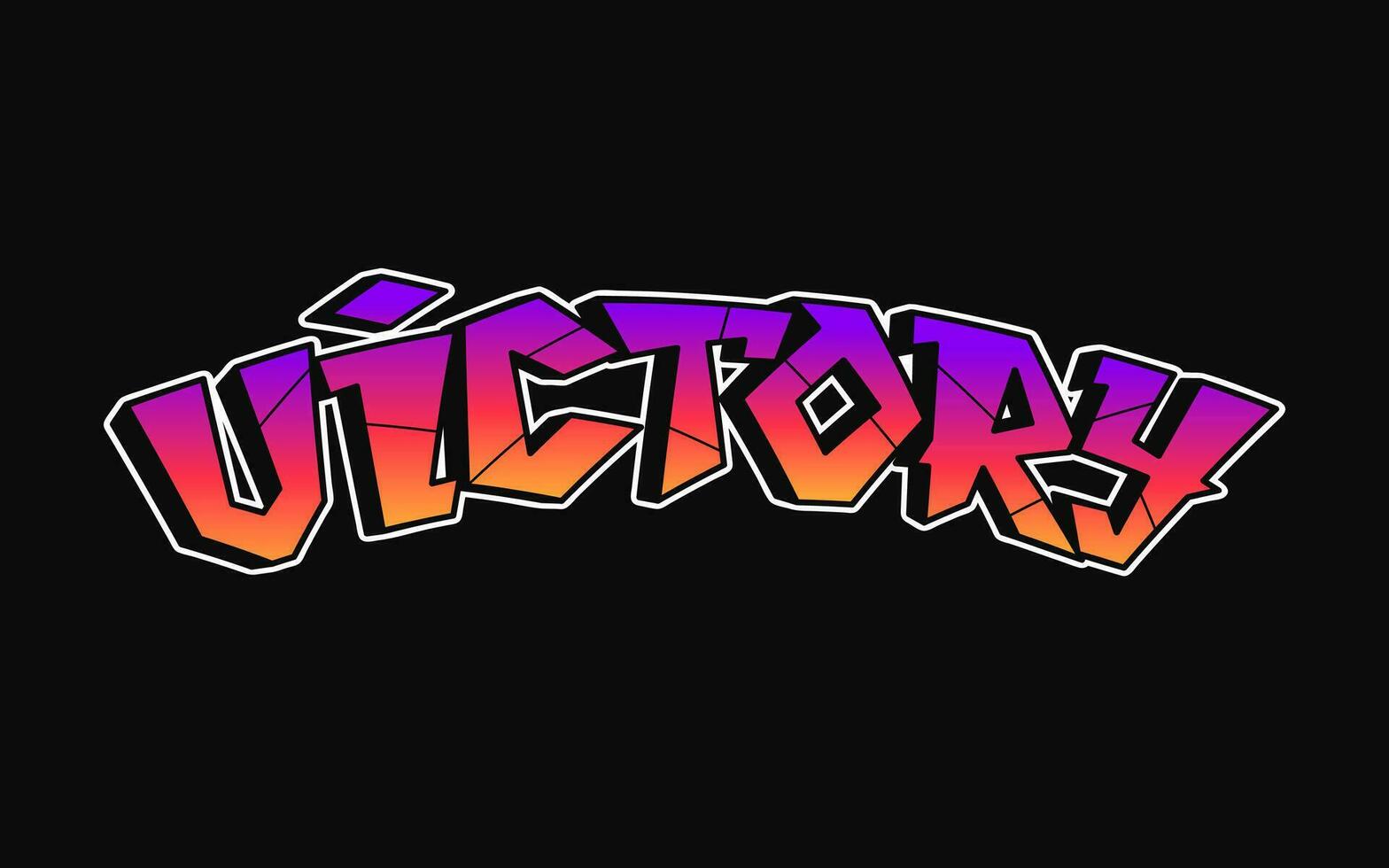 Victory - single word, letters graffiti style. Vector hand drawn logo. Funny cool trippy word Victory, fashion, graffiti style print t-shirt, poster concept