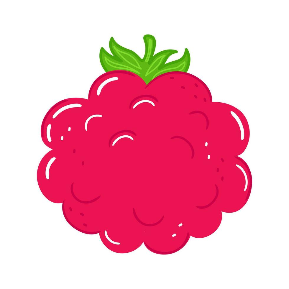 Cute funny Raspberries character. Vector hand drawn cartoon kawaii character illustration icon. Isolated on white background. Raspberries character concept