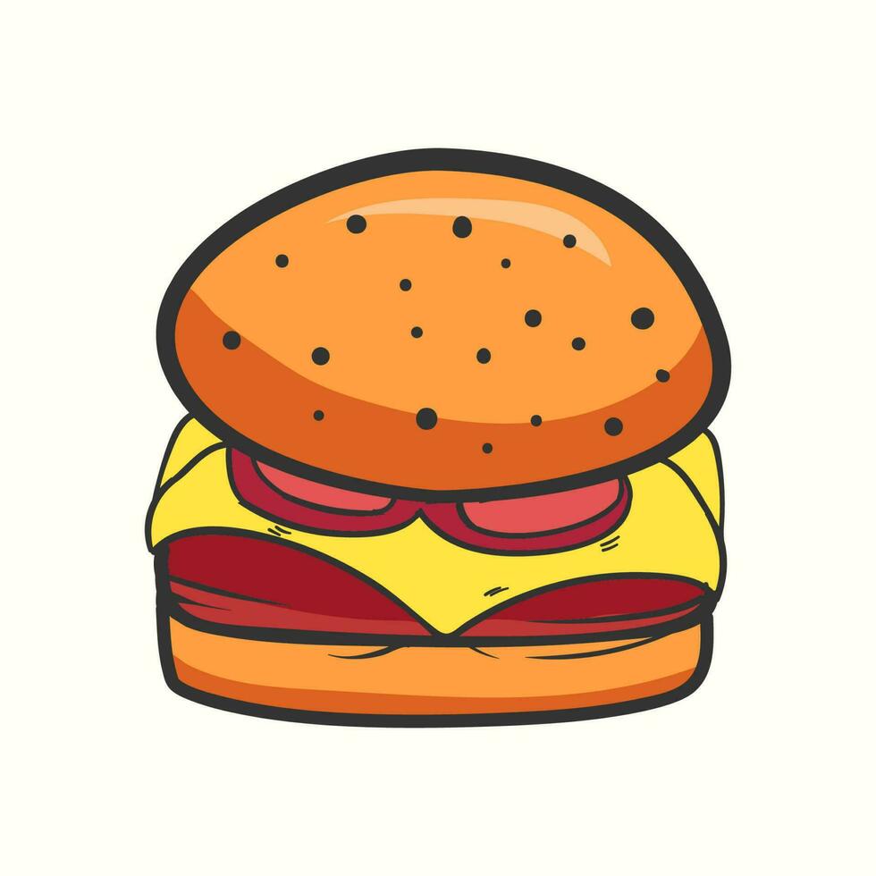 hamburguesa garabatear icono ilustración. dibujado a mano hamburguesa ilustración vector