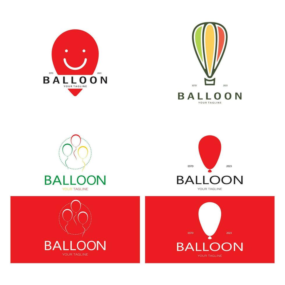 simple balloon logo, for kids event, toy shop, birthday, holiday vector