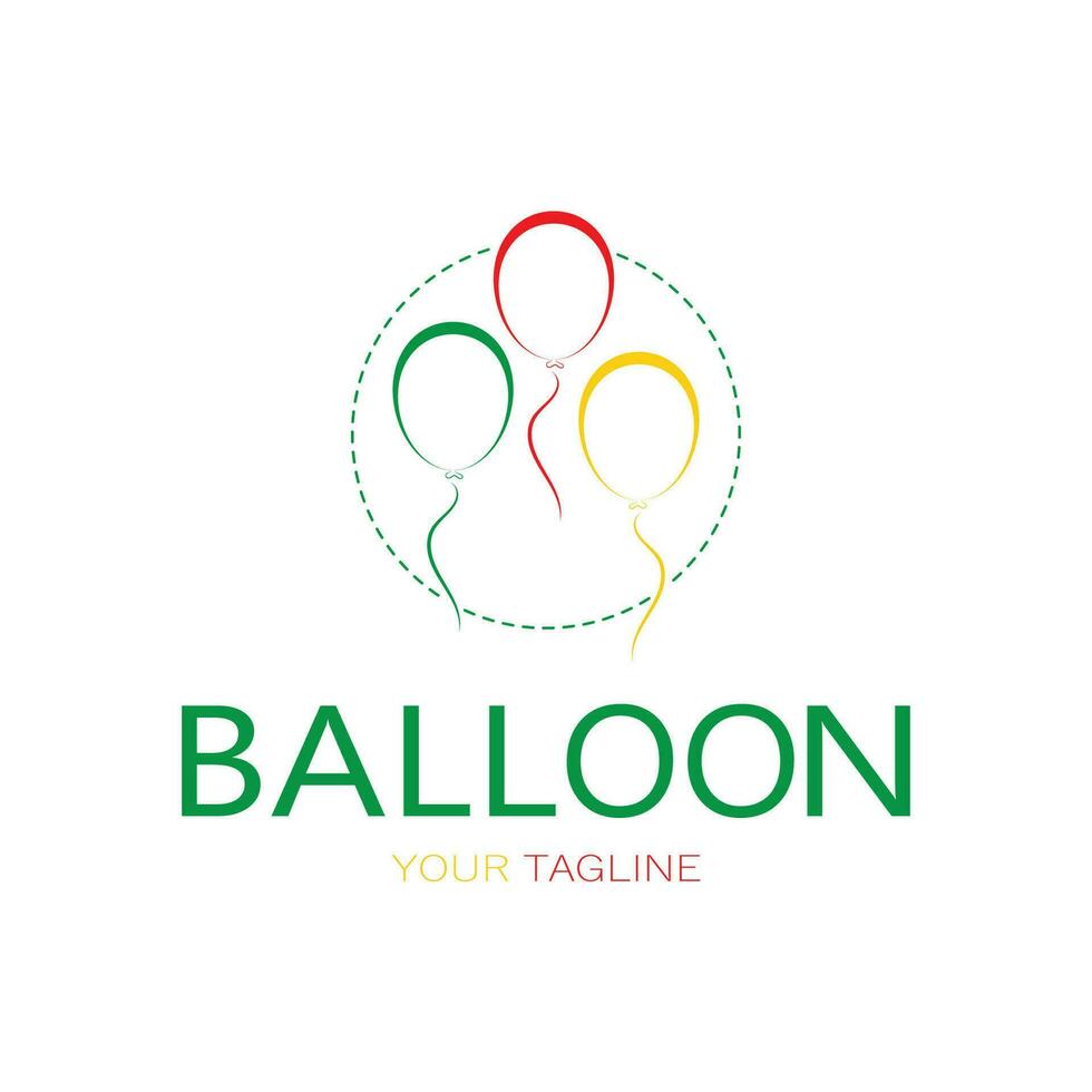 sencillo globo logo, para niños evento, juguete comercio, cumpleaños, fiesta vector