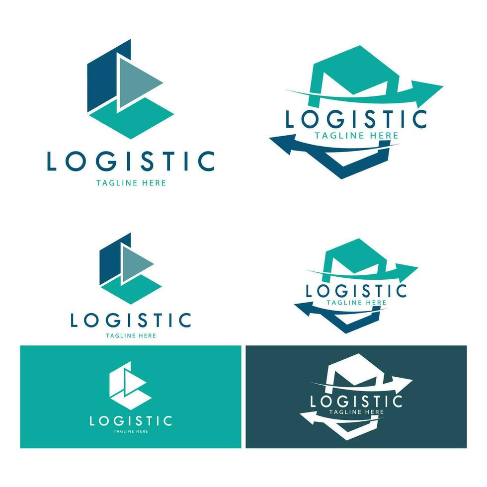 logística logo icono ilustración vector diseño distribución símbolo entrega de bienes economía finanzas