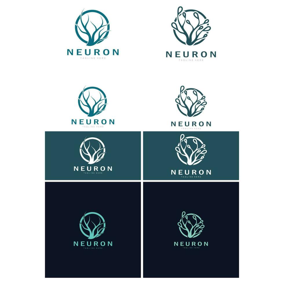 neurona, algas o nervio célula logo molécula de diseño logo ilustración modelo icono con vector concepto