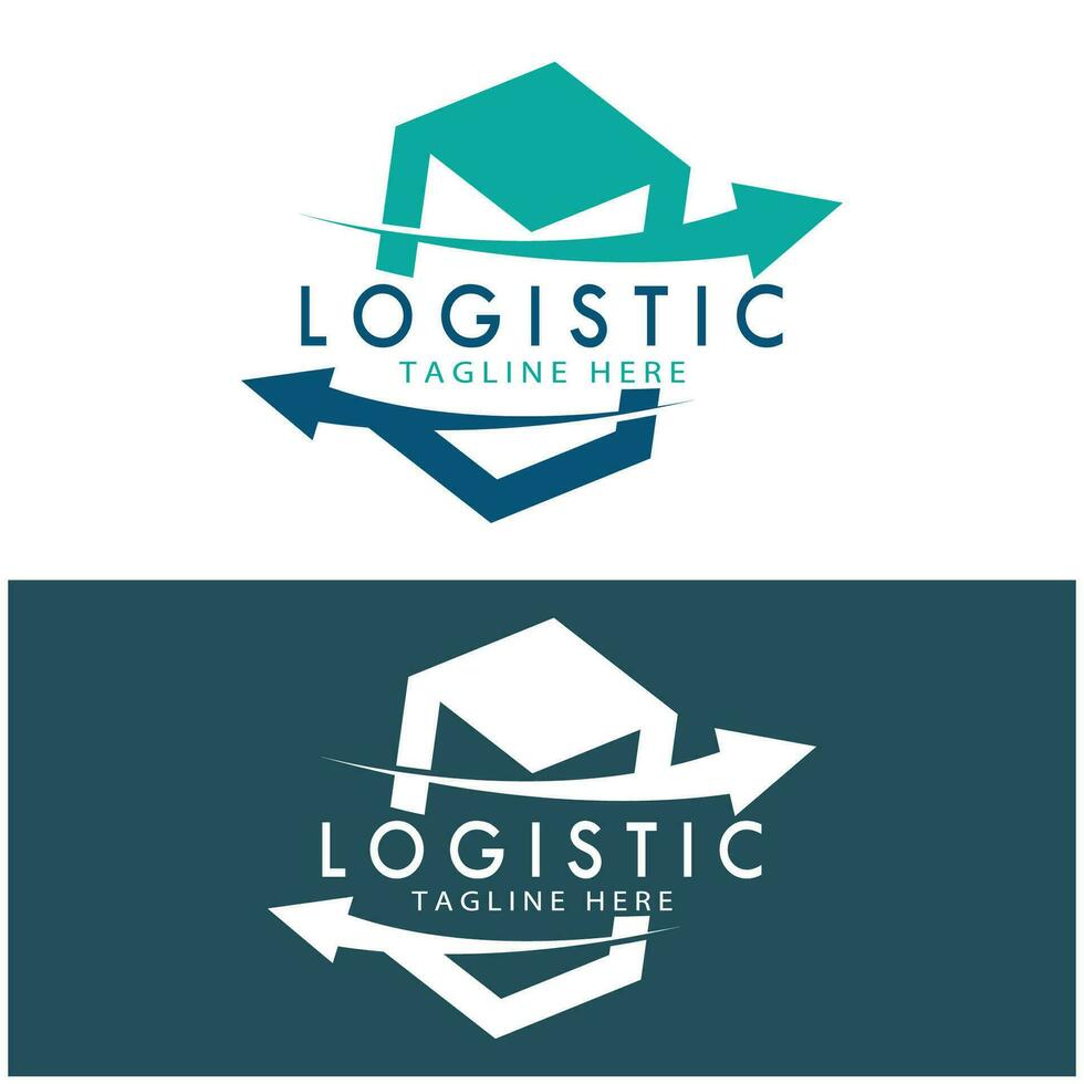 logística logo icono ilustración vector diseño distribución símbolo entrega de bienes economía finanzas