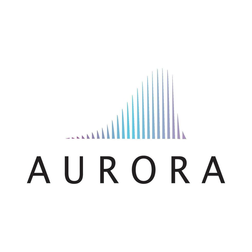 plantilla de vector de ilustración de icono de diseño de logotipo de aurora