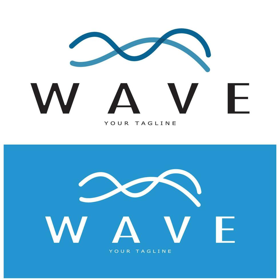 Water wave icon vector