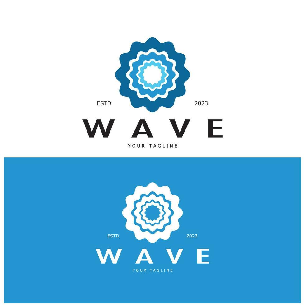 Water wave icon vector