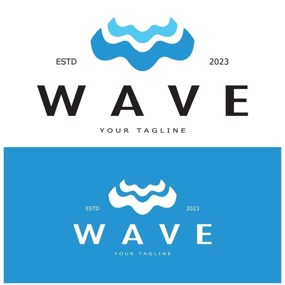 Water wave icon vector