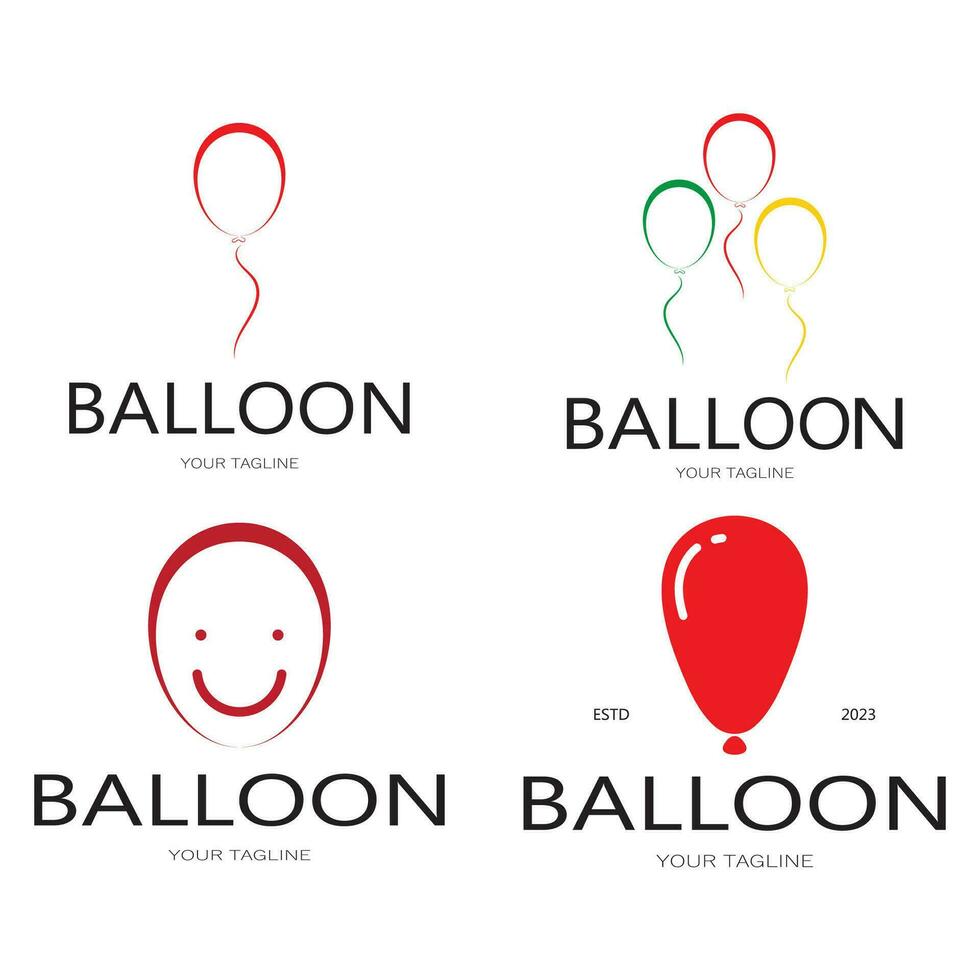 simple balloon logo, for kids event, toy shop, birthday, holiday vector
