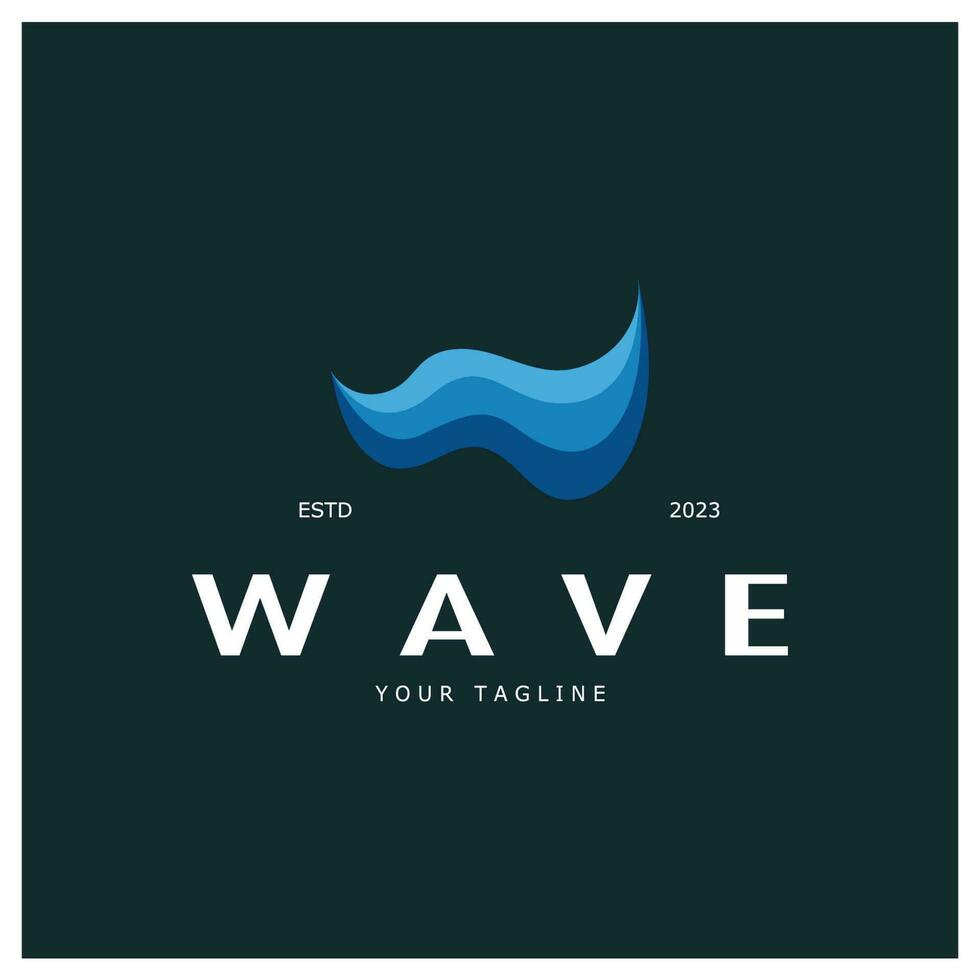 Water wave icon vector