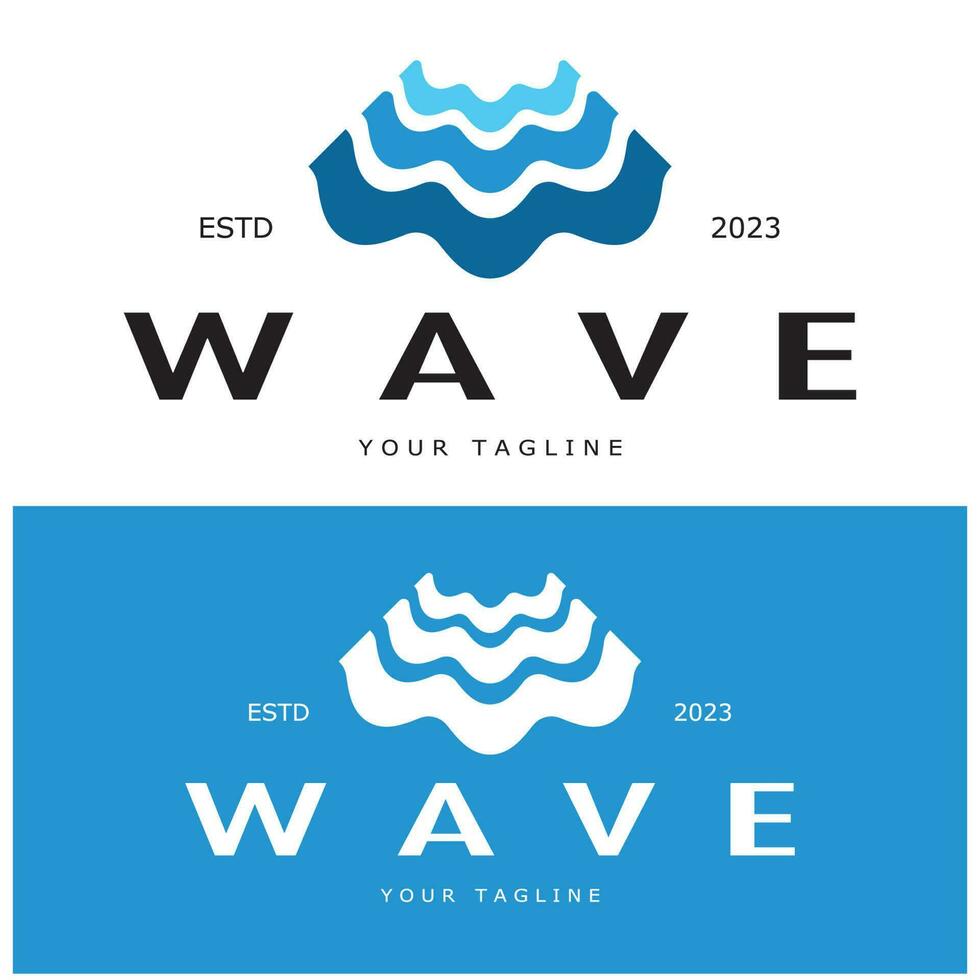 Water wave icon vector