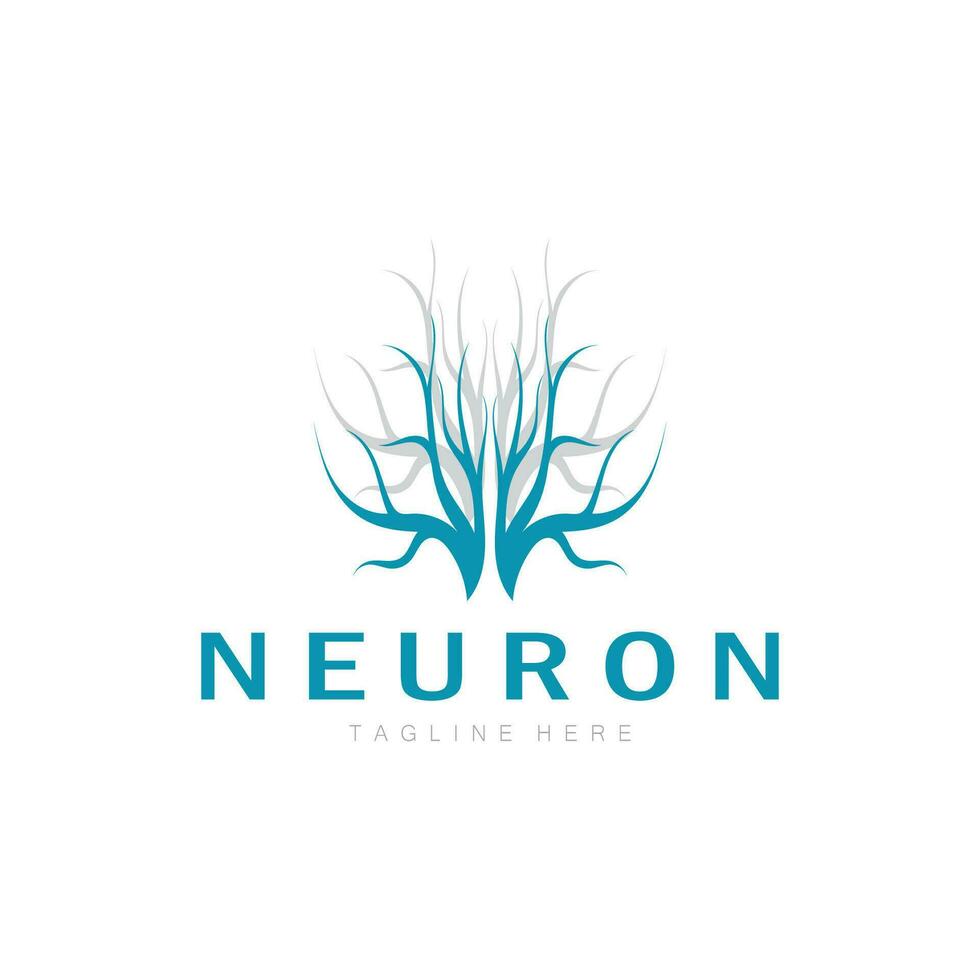 Neuron,seaweed or nerve cell logo designmolecule logo illustration template icon with vector concept