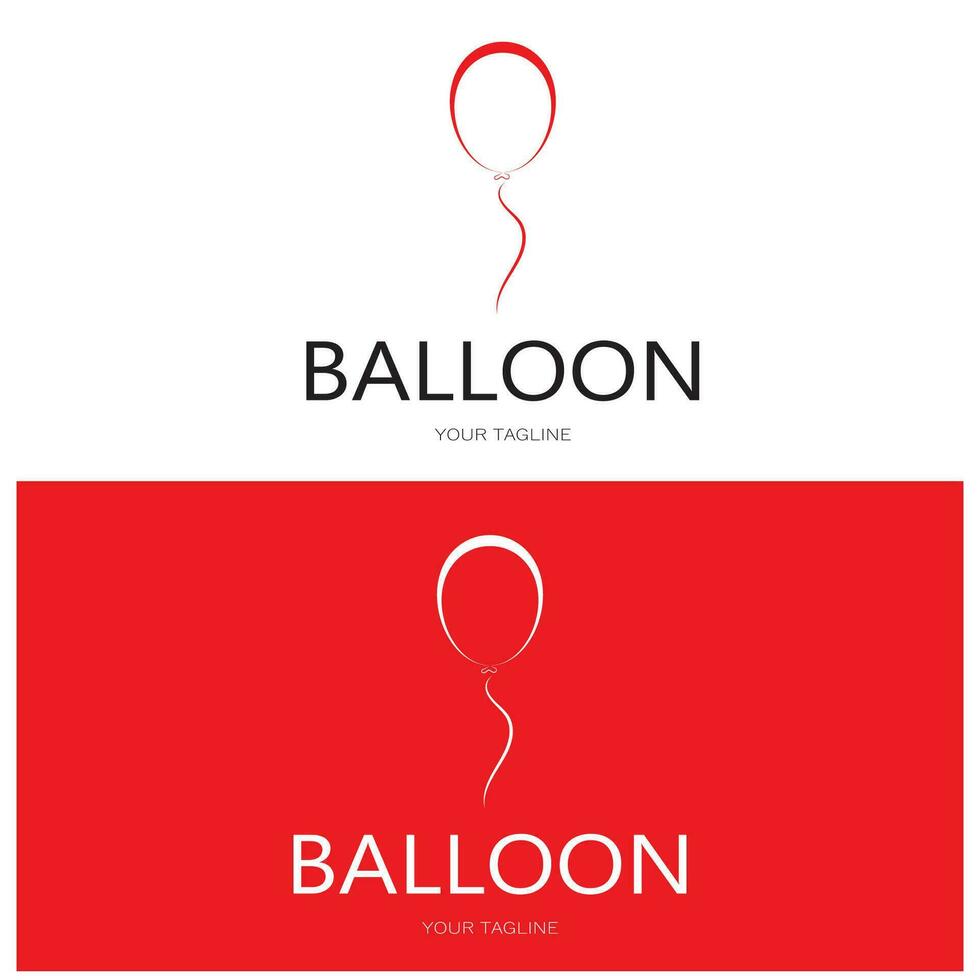 simple balloon logo, for kids event, toy shop, birthday, holiday vector
