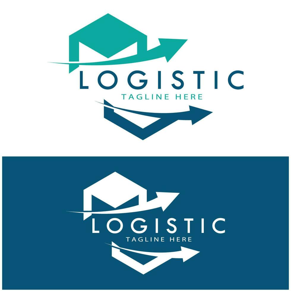 logística logo icono ilustración vector diseño distribución símbolo entrega de bienes economía finanzas