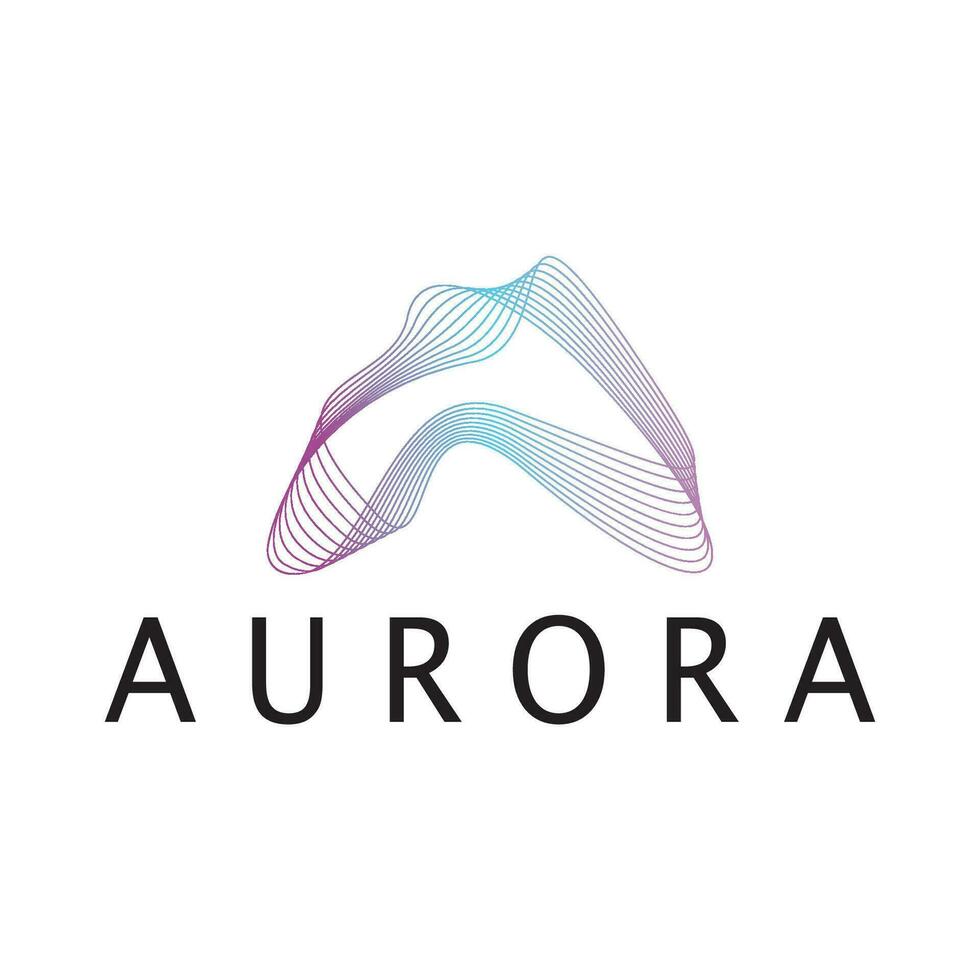 plantilla de vector de ilustración de icono de diseño de logotipo de aurora