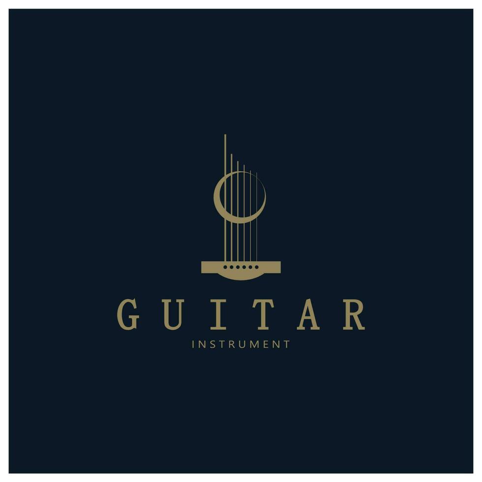 sencillo musical guitarra instrumento logo, para guitarra comercio, música instrumento almacenar, orquesta, guitarra lecciones, aplicaciones, juegos, música estudio, vector