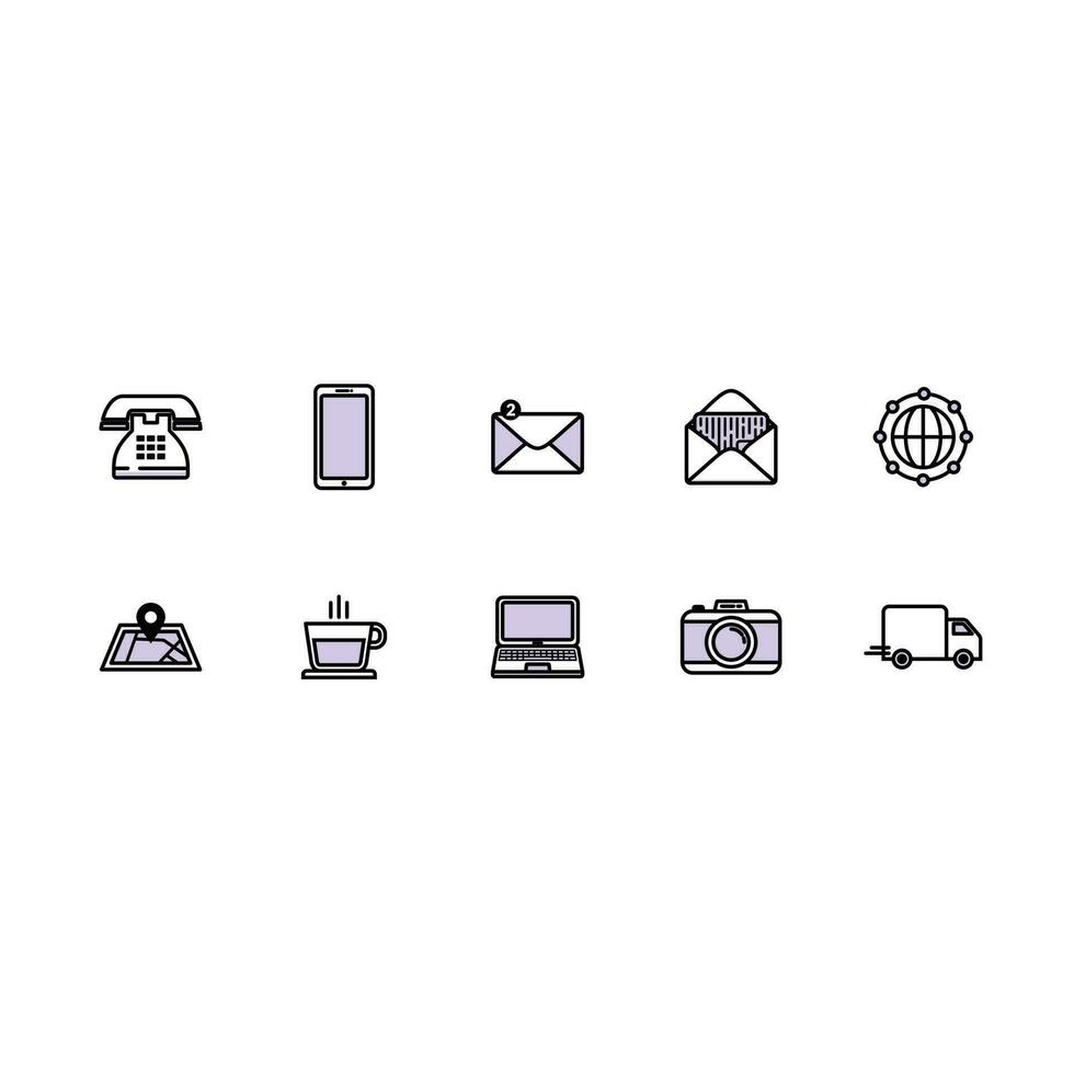Simple set of 10 web line icons vector