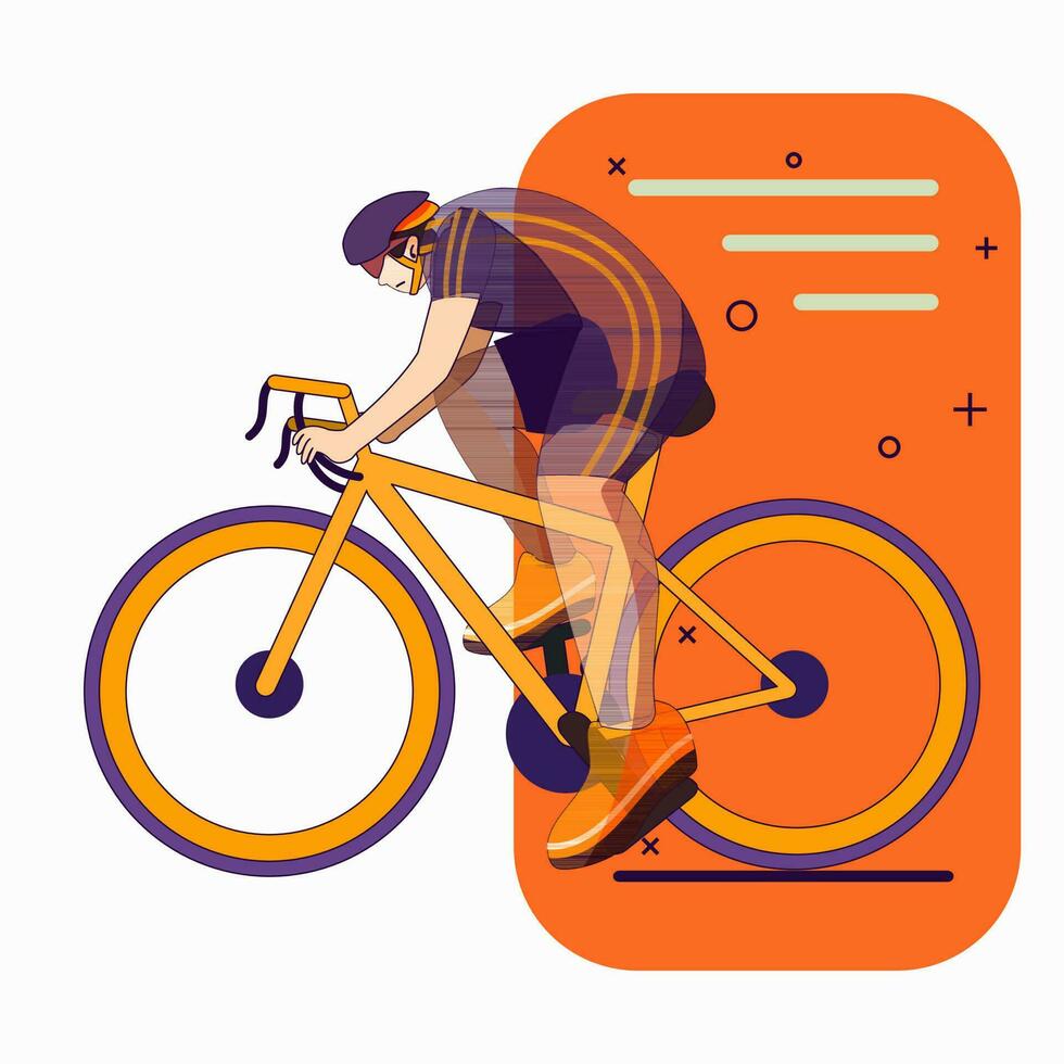 ciclistas hombre en la carretera bicicleta carreras plano diseño vector