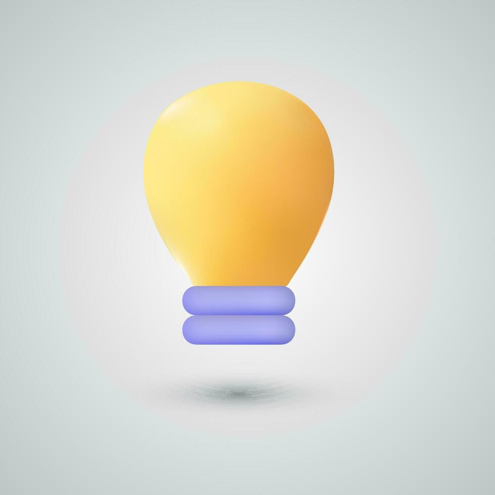 Illustration light bulb with rays shine energy and idea symbol vector