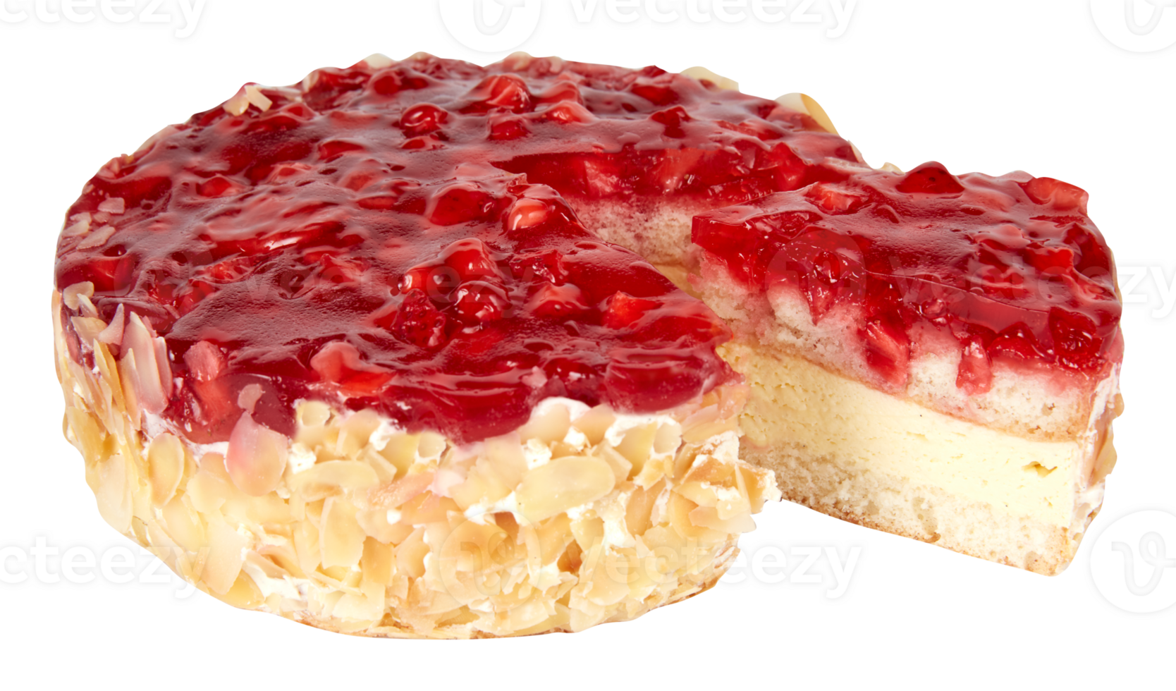 Vanilla Strawberry Cake isolated transparent background png