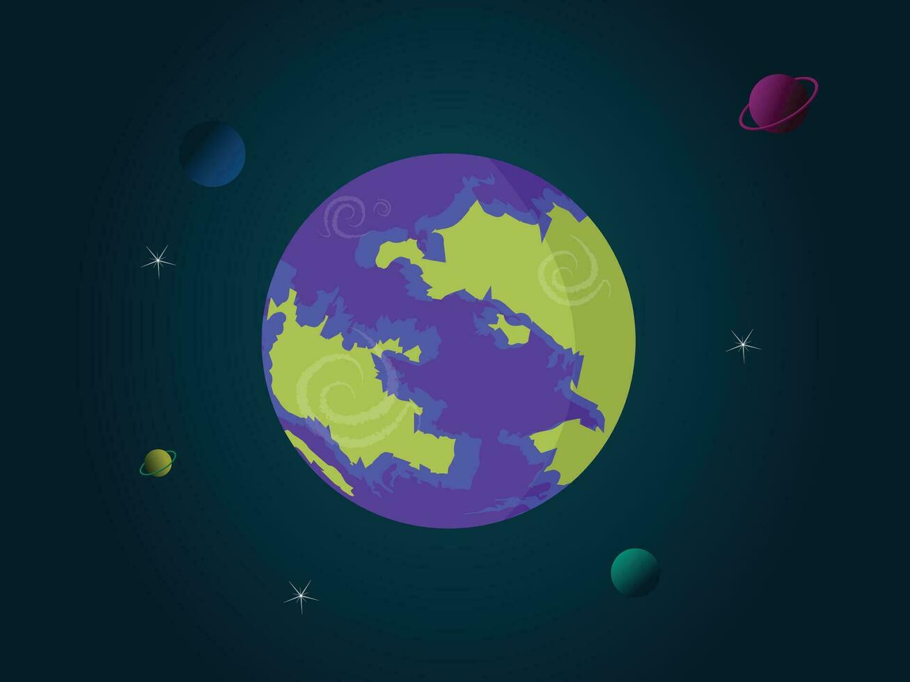 Earth with Planets vector