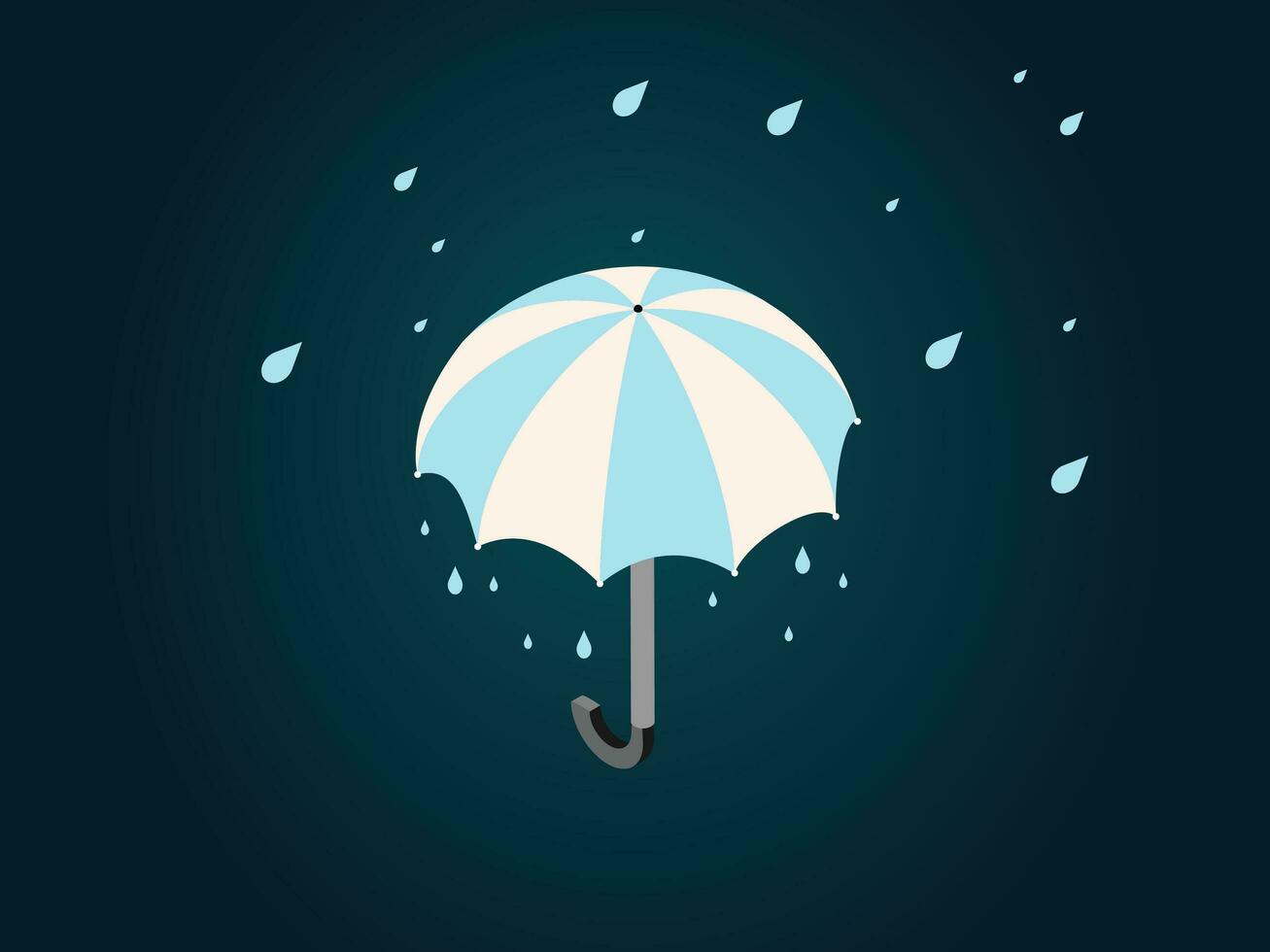Umbrella with Rain Drops vector