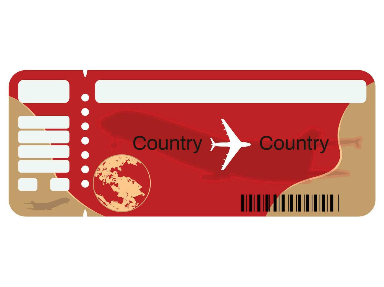 Plane Ticket Flat Icon vector