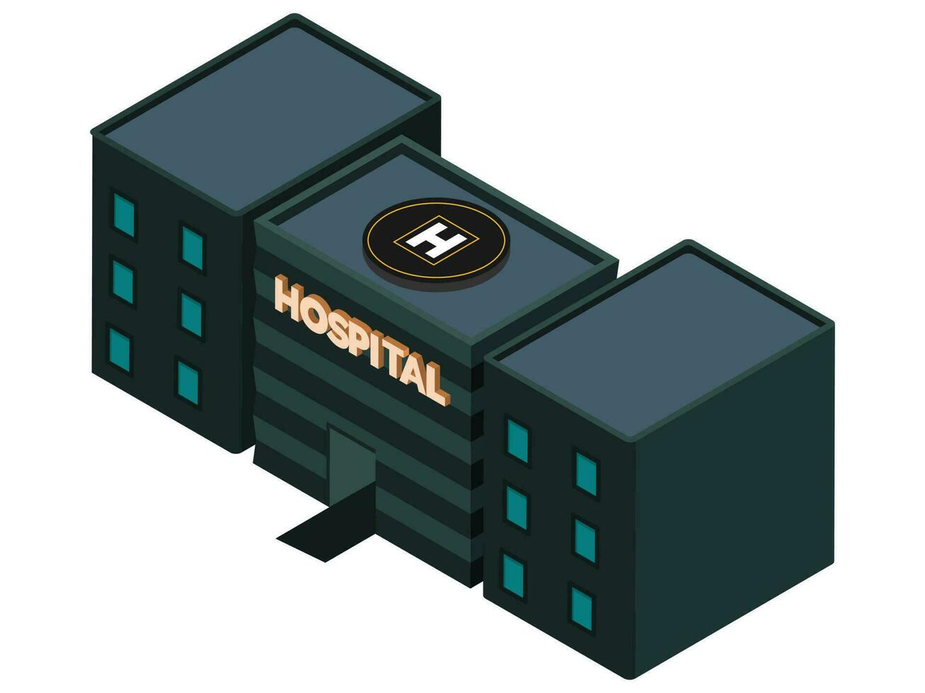 edificio isométrico del hospital vector
