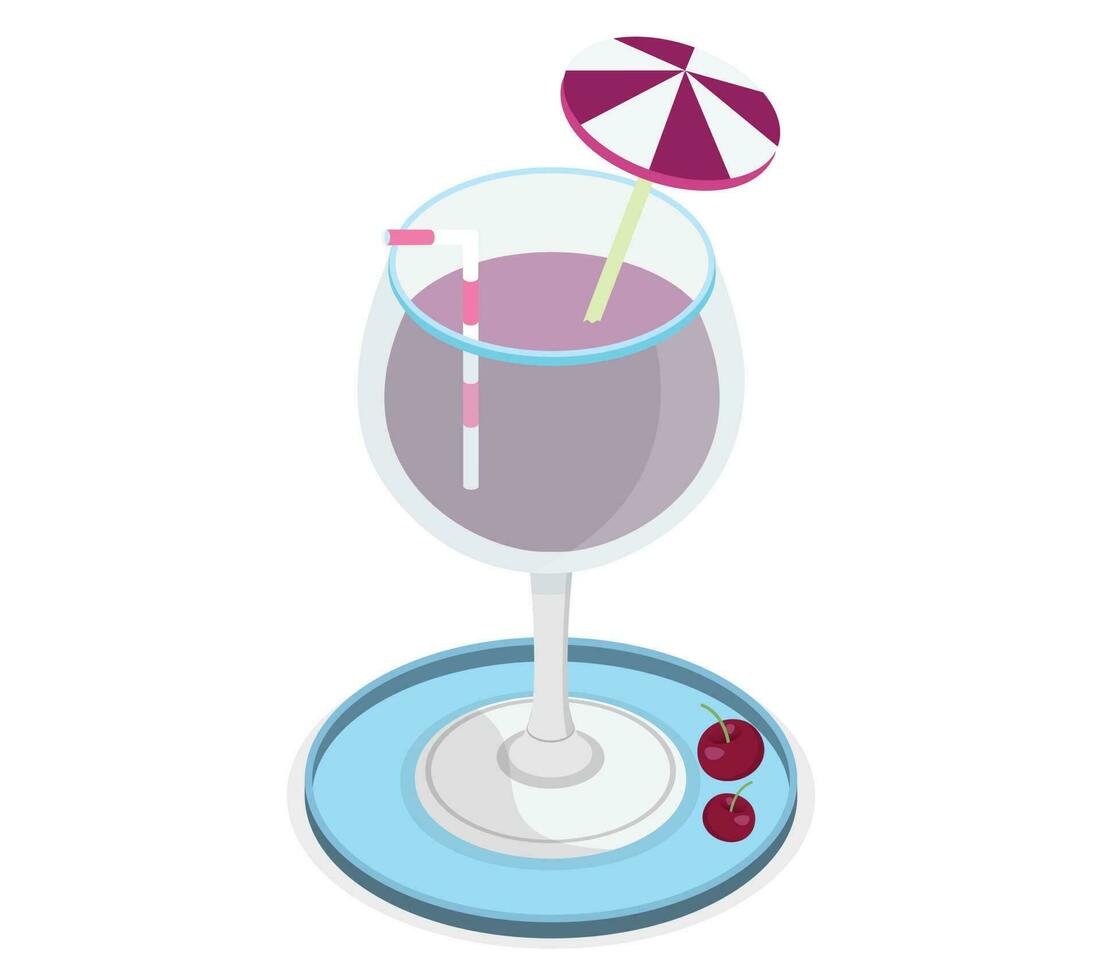 Fruit Cocktail Juice Glass Icon vector