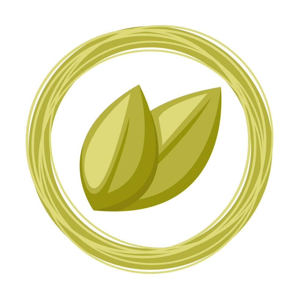 redondo verde marco con hojas, producto ecología concepto, vector ilustración